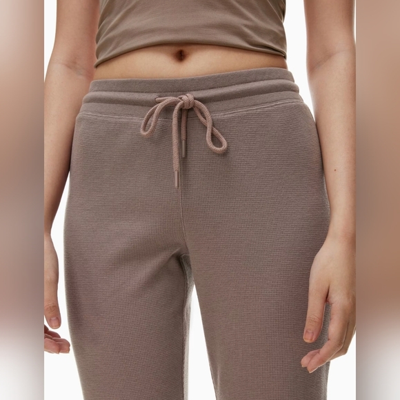 Aritzia Sunday Best Baby Waffle Pants Flare Burgundy Size XS - Picture 4 of 10